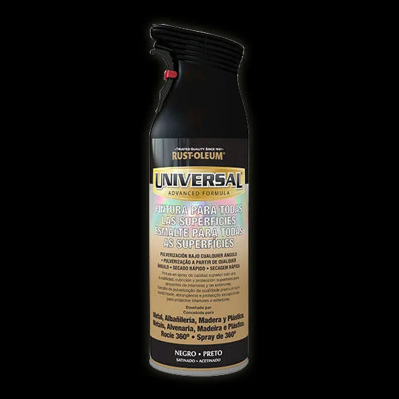 Spray pintura rust-oleum universal satinado 400ml negro