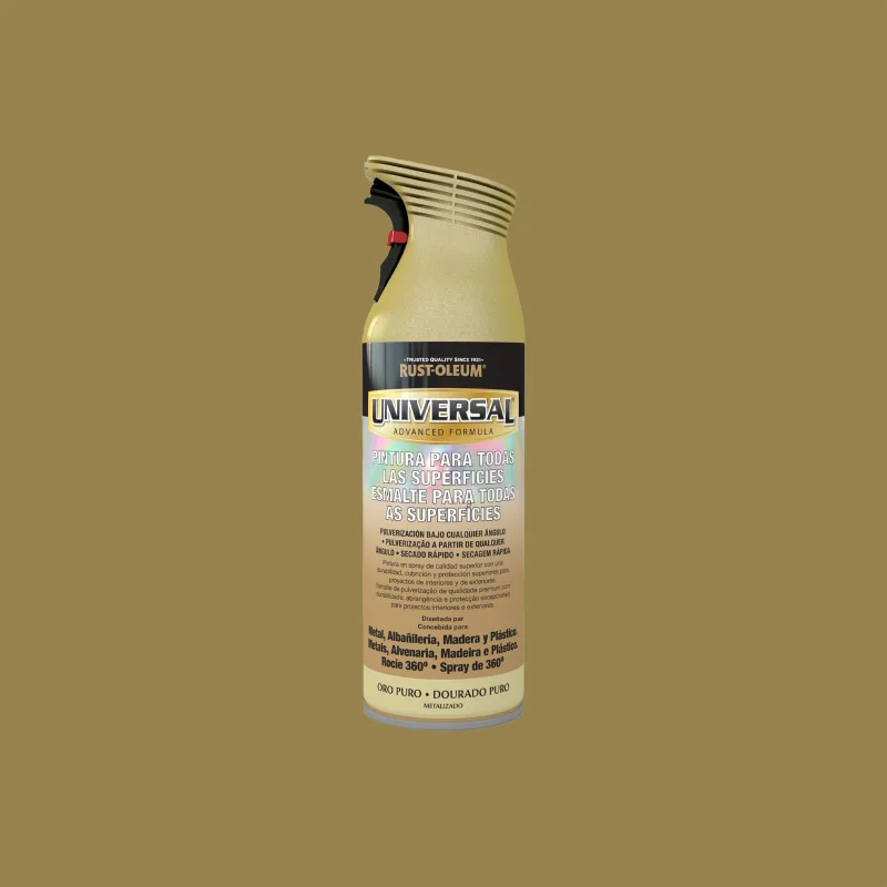 Spray pintura rust-oleum universal metálico 400ml oro puro