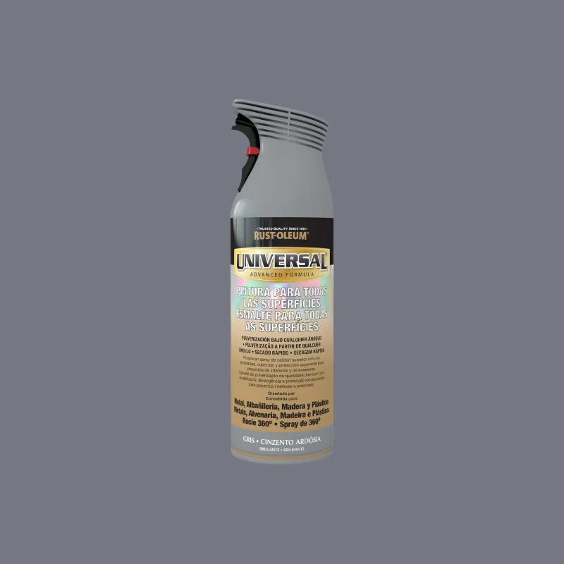 Spray pintura rust-oleum universal brillante 400ml gris