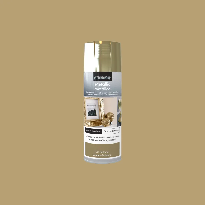 Spray pintura rust-oleum metal brillo 400ml dorado