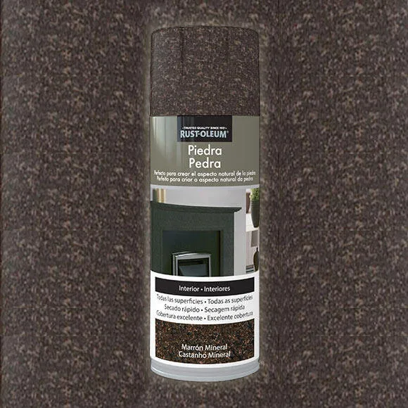Spray pintura rust-oleum efecto piedra 400ml marrón mineral