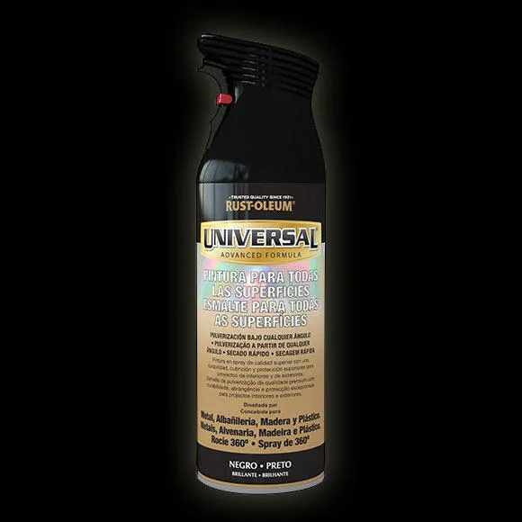 Spray pintura rust-oleum universal brillante 400ml negro