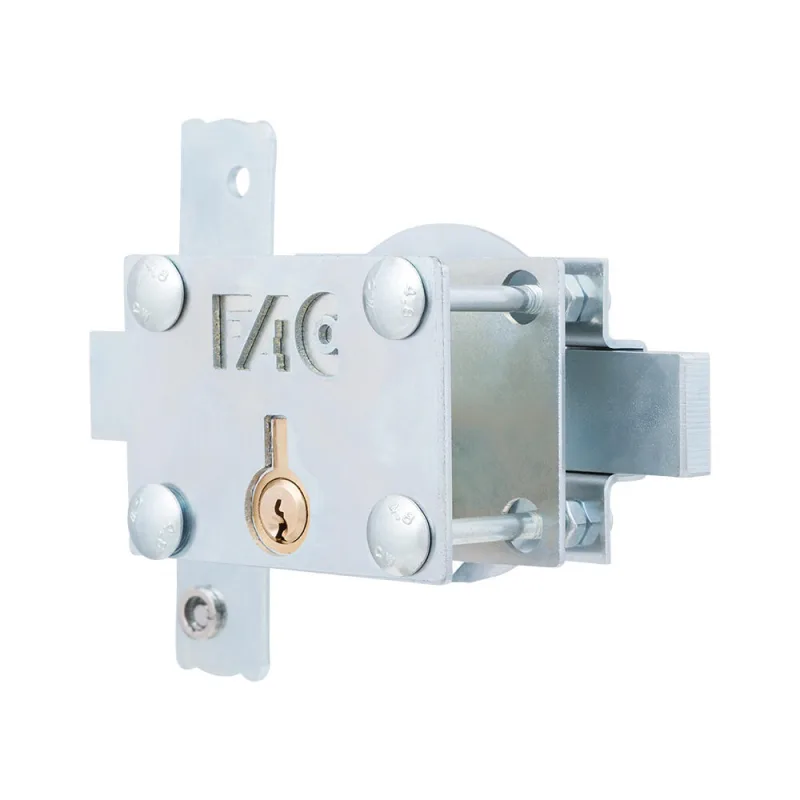 Cerrojo de seguridad fac para trastero con llave, 80 mm ancho en gris plata