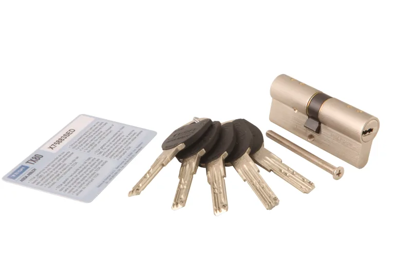 Bombín para cerradura tesa tx80 de 35 + 35 mm niquelado, alta seguridad