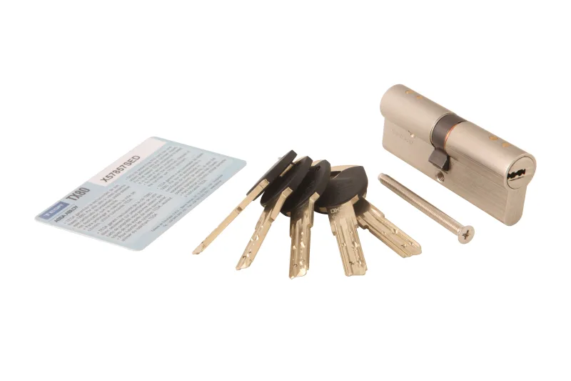 Bombín para cerradura tesa tx80 de 40 + 40 mm niquelado, alta seguridad