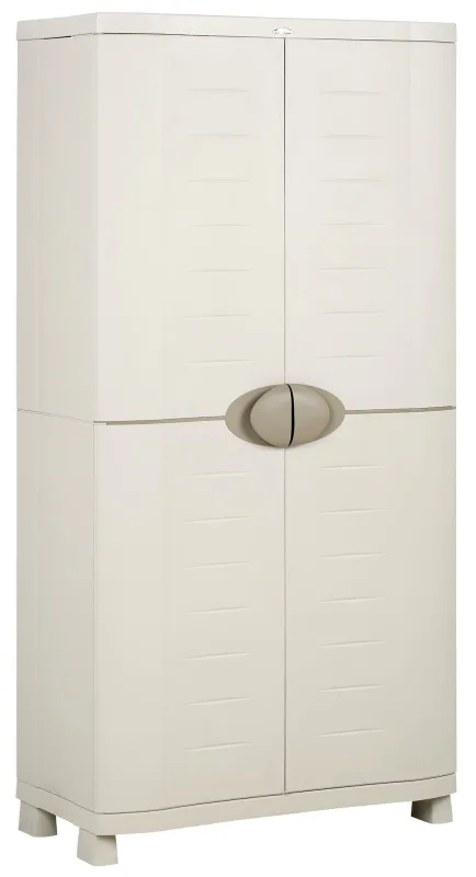 Armario alto baldas de space saver 90x184x45 cm color beige 2 puertas