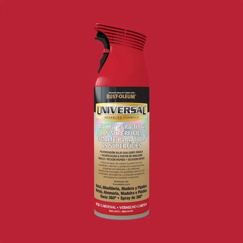 Spray pintura rust-oleum universal brillante 400ml rojo cardenal