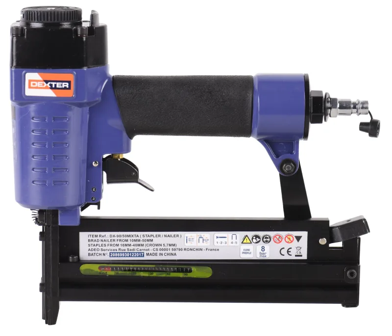 Grapadora/ clavadora neumática dexter con cargador de 100 grapas