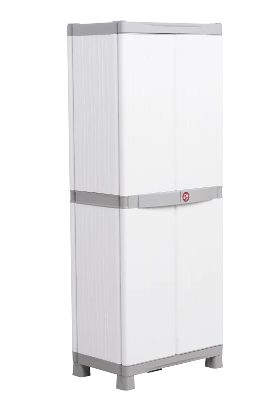 Armario alto baldas de resina wave 70x182x44 cm color gris 2 puertas