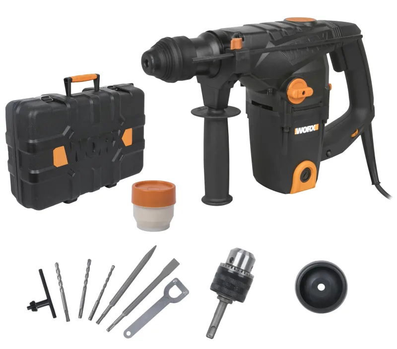 Martillo perforador sds+ 3 funciones worx wt344 1250w 5,0j