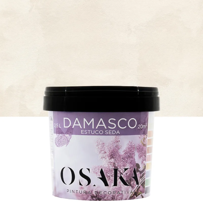 Pintura decorativa con efectos metal damasco osaka color gris plata 2.5 litros
