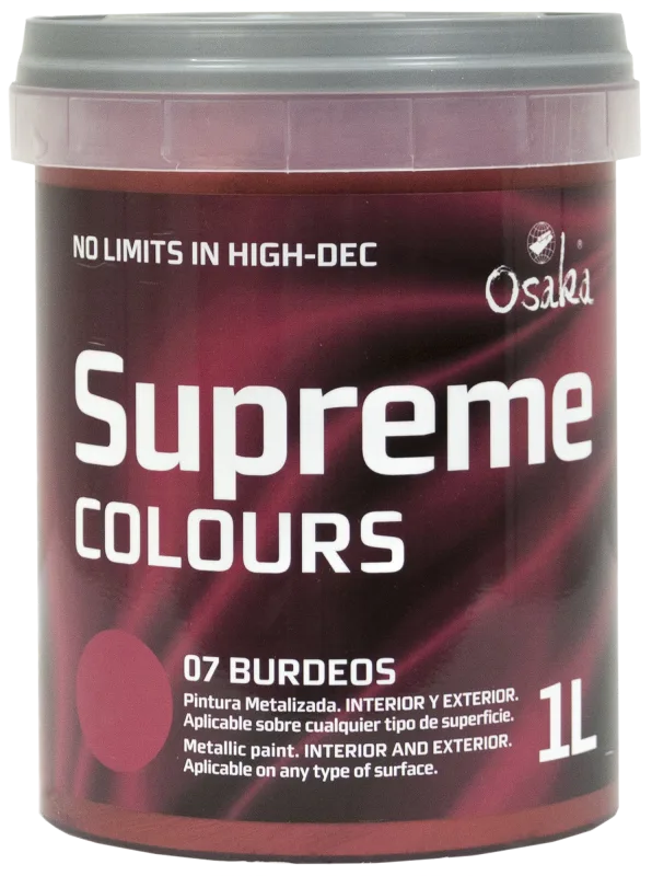 Pintura decorativa con efectos metal supreme osaka color rojo burdeos 1 litro