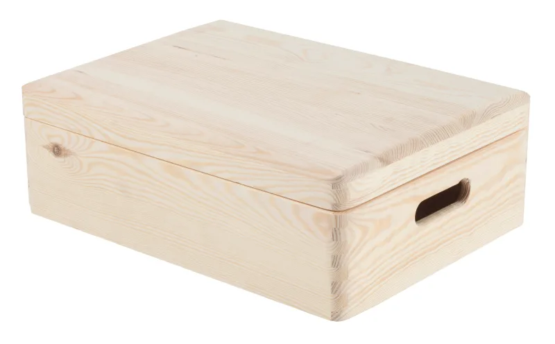 Caja de madera beige creative 40x30x14cm