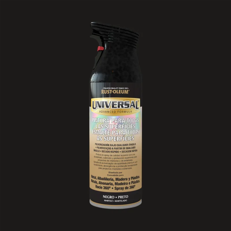 Spray pintura rust-oleum universal brillante 400ml negro martelé