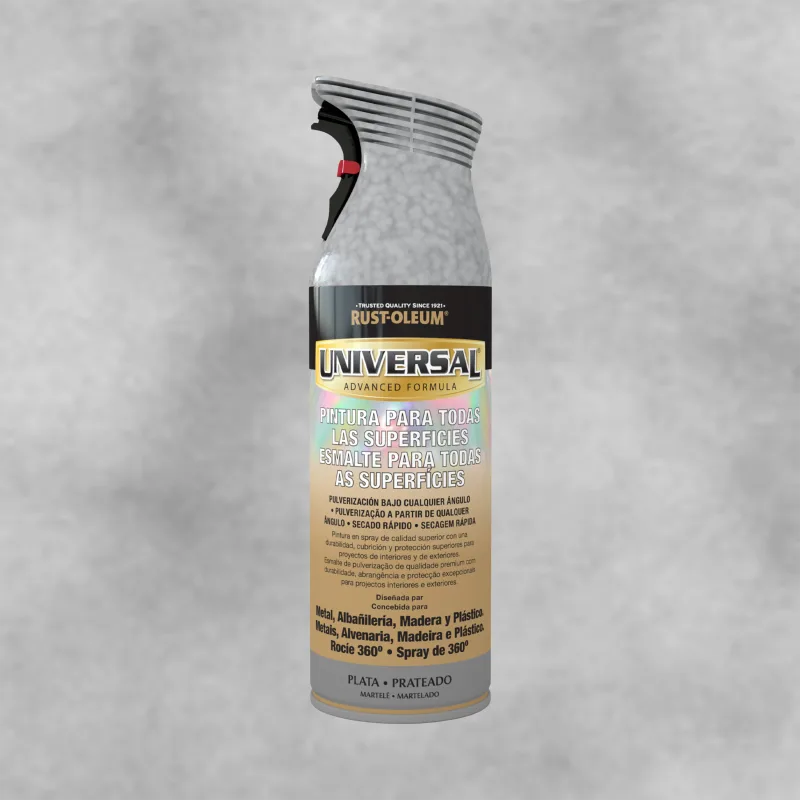 Spray pintura rust-oleum universal brillante 400ml silver martelé