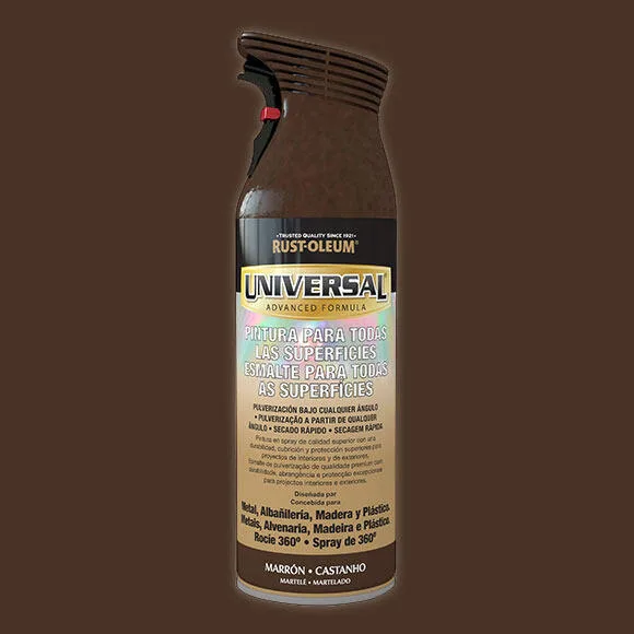 Spray pintura rust-oleum universal brillante 400ml marrón martelé