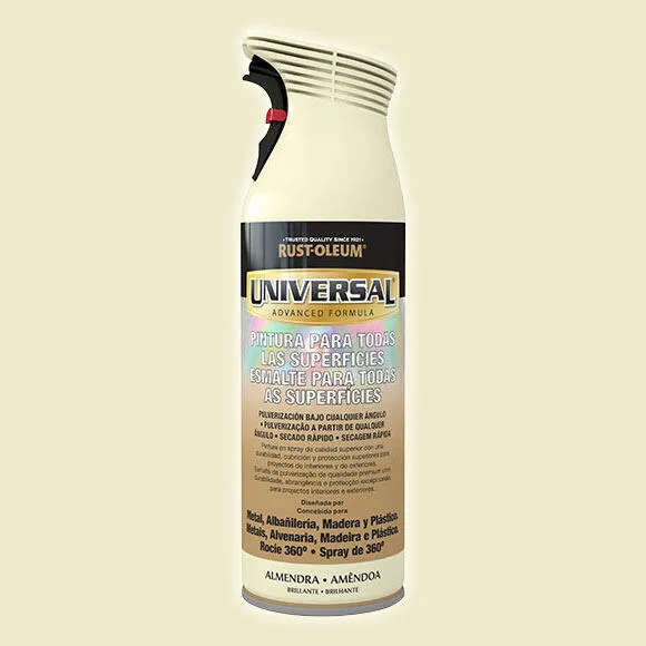 Spray pintura rust-oleum universal brillante 400ml almendra