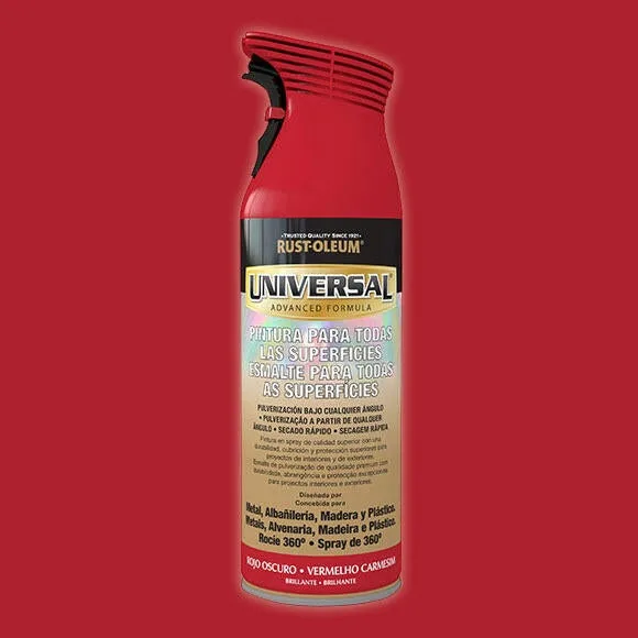 Spray pintura rust-oleum universal brillante 400ml rojo oscuro