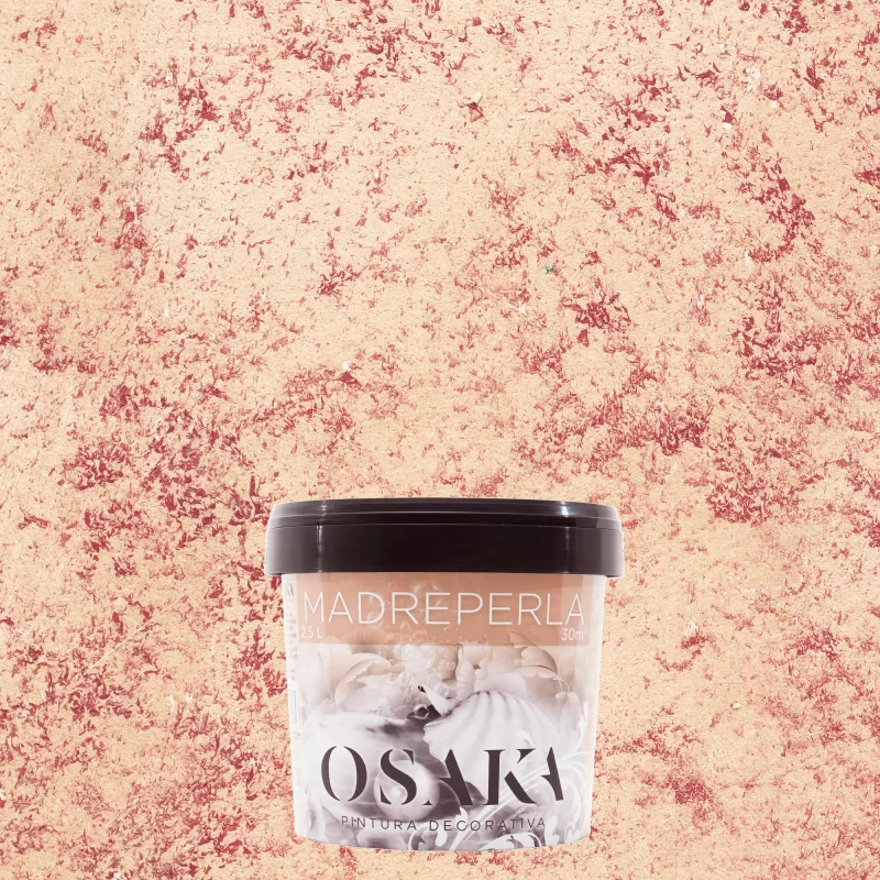 Pintura decorativa con efectos nácar madreperla osaka color rojo 2.5 litros