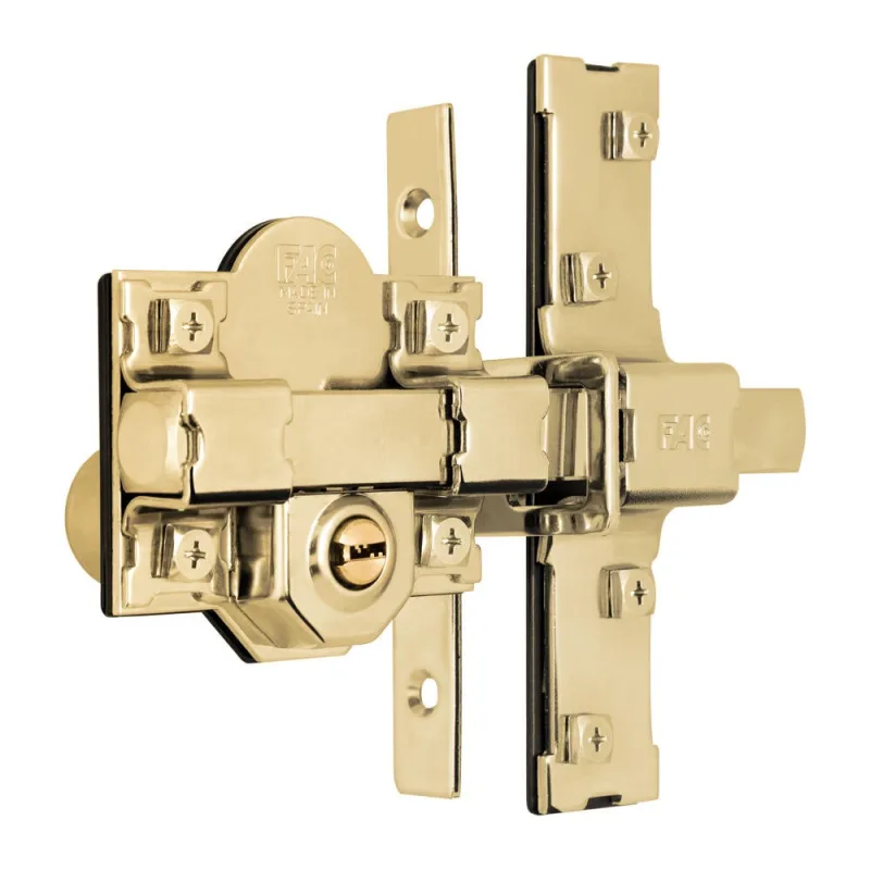 Cerrojo de seguridad fac 946lp/80 uve llave-bombín 50m ancho dorado