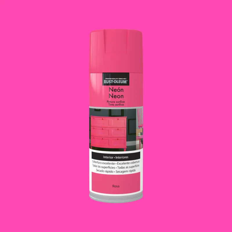 Spray pintura rust-oleum neon 400ml rosa