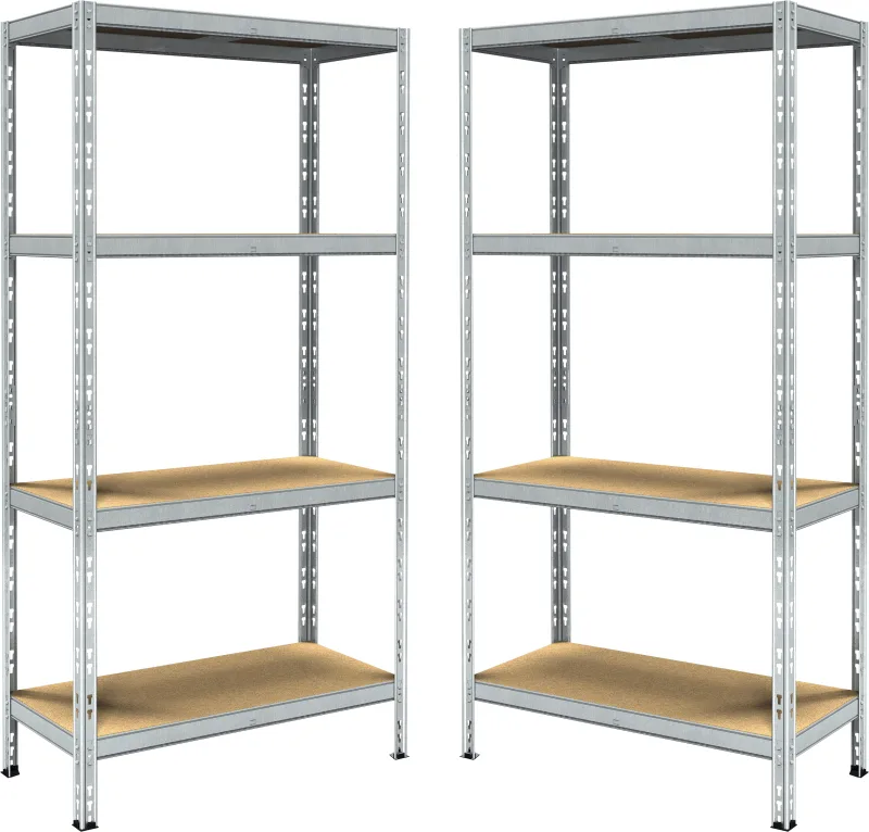 Lote 2 estanterías metálicas en kit de 180x90x40cm y carga max. 200kg por balda