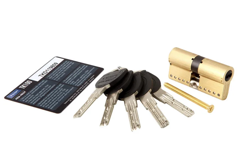 Bombín para cerradura tesa tk100 de 30 x 30 mm latonado, alta seguridad