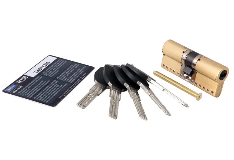 Bombín para cerradura tesa tk100 de 35 + 35 mm latonado, alta seguridad