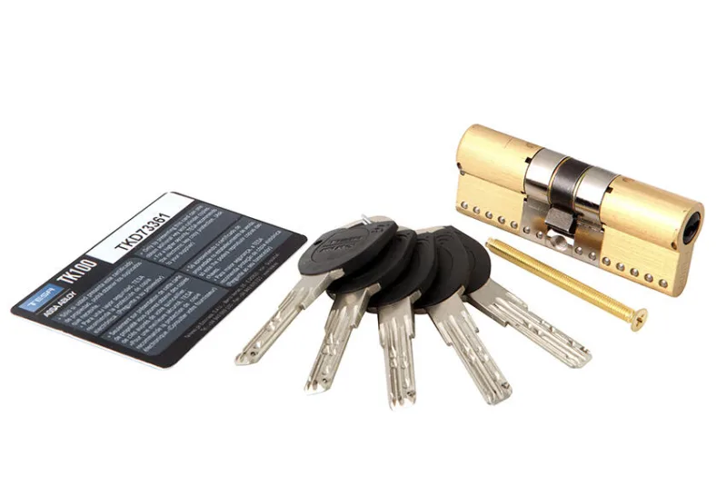 Bombín para cerradura tesa tk100 de 40 + 40 mm latonado, alta seguridad