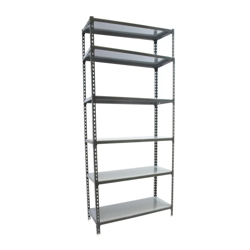 Estantería metálica en kit sin tornillos de metal de 250x90x30 cm 6b 180kg/balda antracita/galvanizado