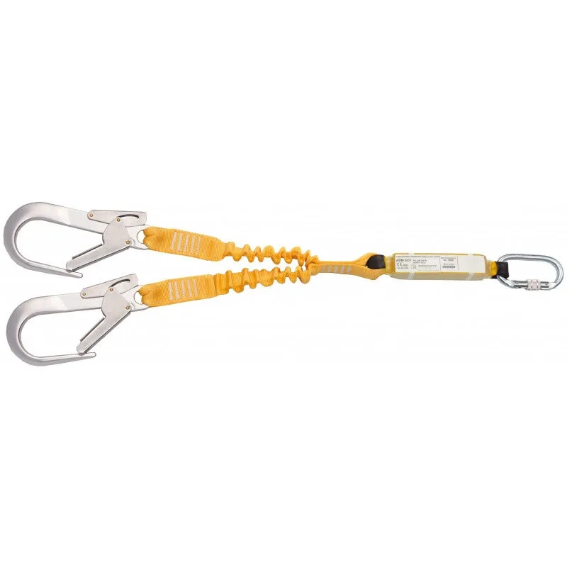 Cinta elástica anticaída doble con absorbedor de energía para andamios safetop