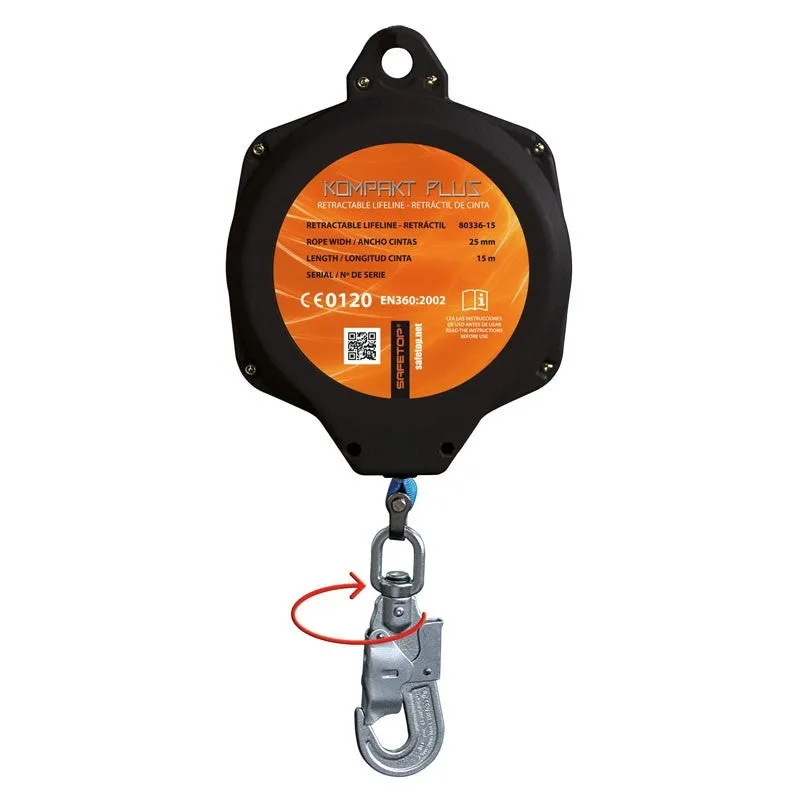 Retráctil de cinta de cutfibra extra resistente safetop de 15 m kompakt plus