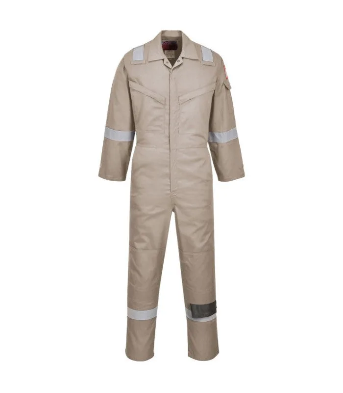 Mono superligero, ignífugo y antiestático 210g con cintas reflectantes portwest regular fr21