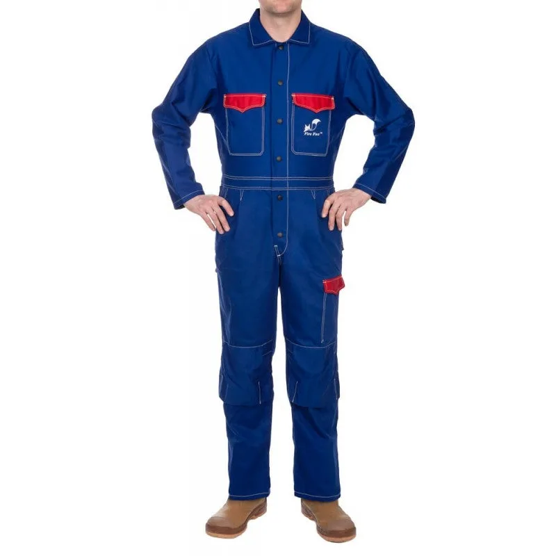 Buzo de protección para soldador azul weldas fire fox