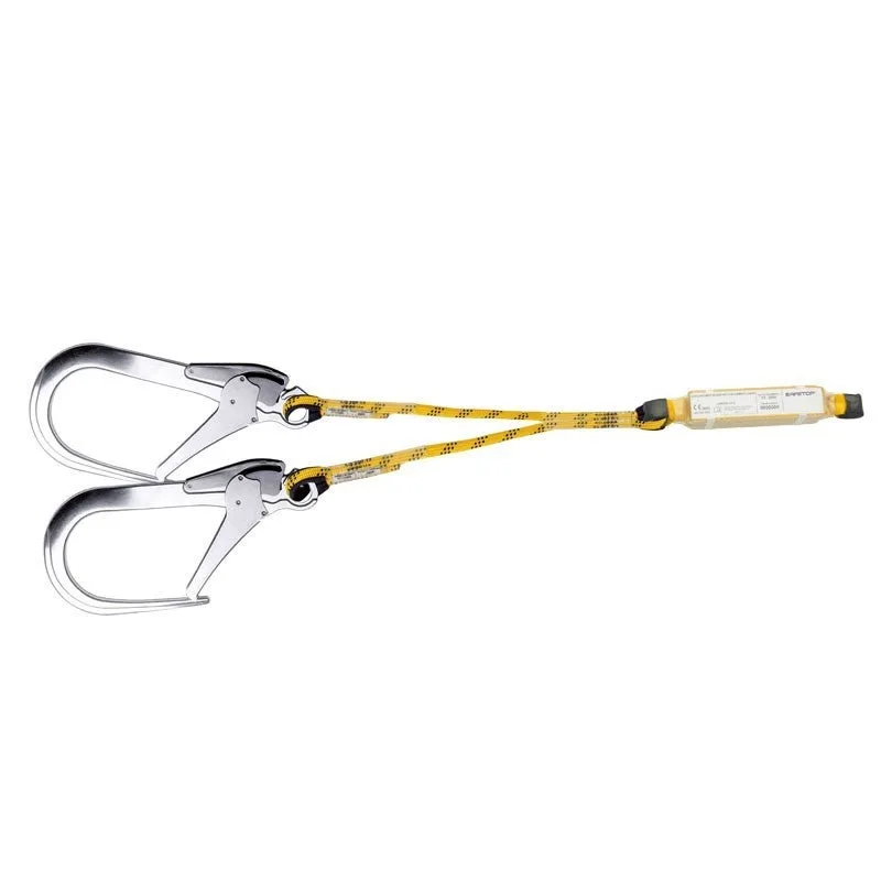 Doble cuerda de 1,8 m con absorbedor y mosquetones safetop