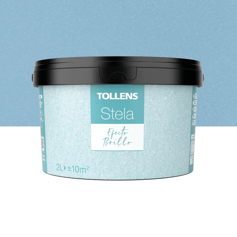 Pintura decorativa con efectos purpurina efecto stela azul efecto brillo tollens 2 litros acabado brillante