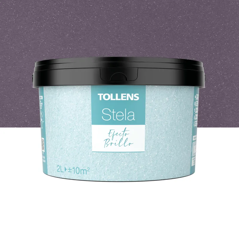 Pintura decorativa con efectos purpurina efecto stela violeta efecto brillo tollens 2 litros acabado brillante