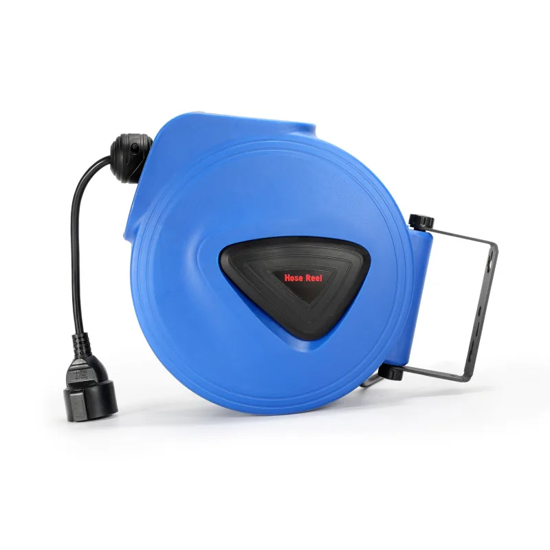 Enrollador eléctrico automático enrollador de cable automático carcasa de plástico de 20 m cable de 1,5 m giratorio 180°