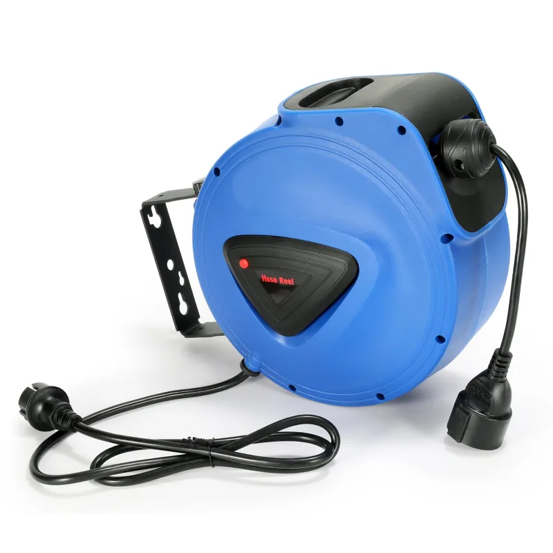 Carrete eléctrico automático carrete eléctrico de pared 20 m carcasa de plástico cable de 1,5 m giratorio 180°