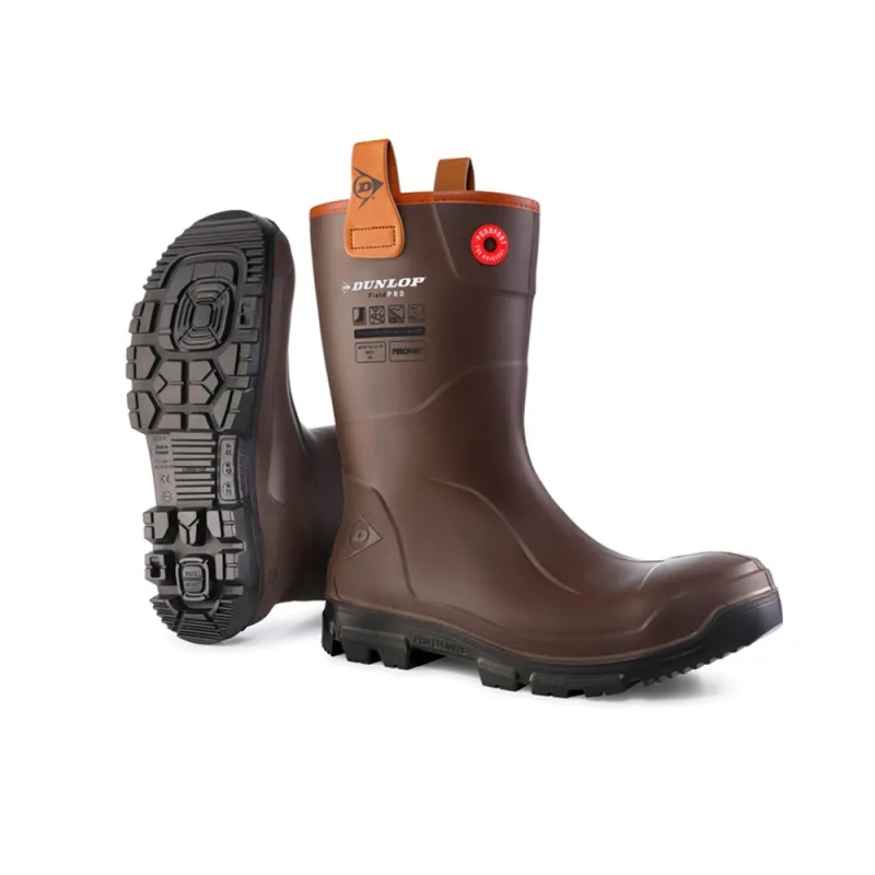 Botas de agua purofort rigpro marrones dunlop