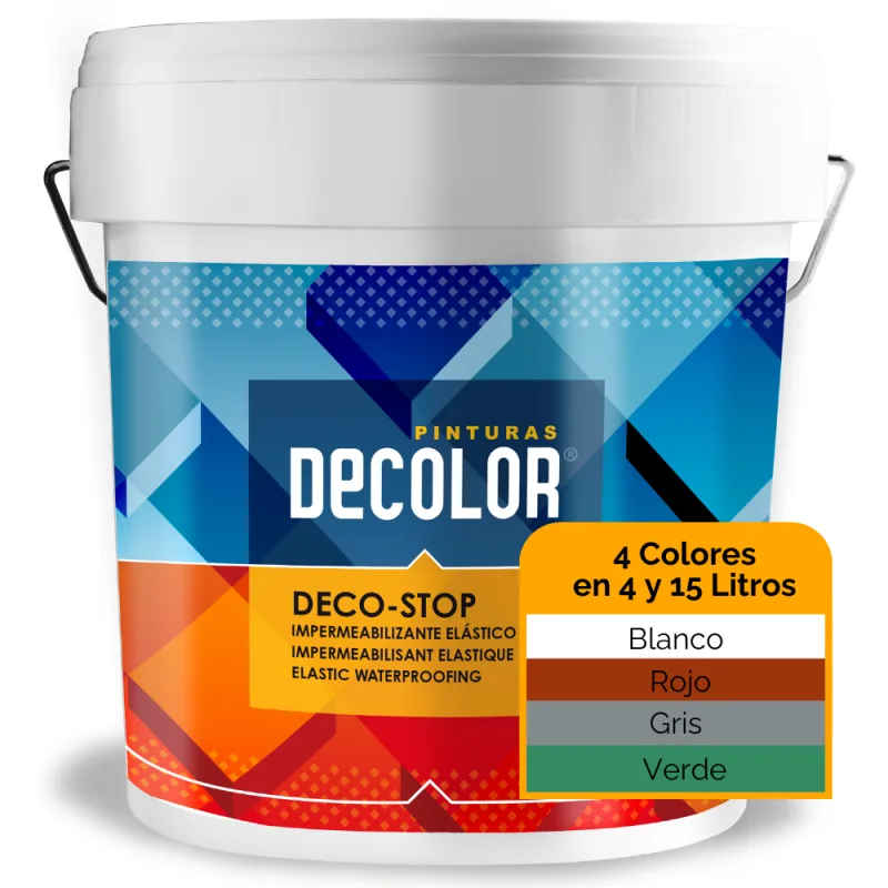 Deco-stop antigoteras impermeabilizante para terrazas, cubiertas, tejados, fachadas, etc. blanco 15 litros.