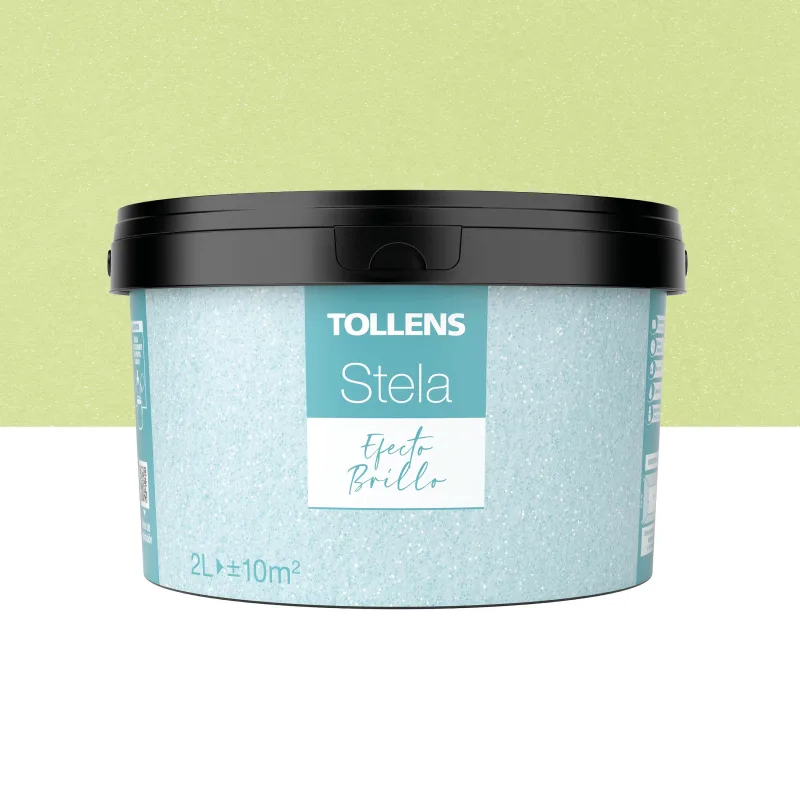 Pintura decorativa con efectos purpurina efecto stela tollens color verde efecto brillo 2 litros acabado brillante