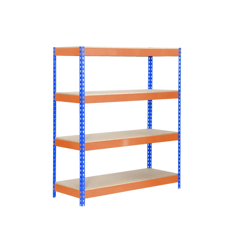 Estantería en kit de 200x120x45cm de carga máx. 300 kg por balda color azul/naranja/madera