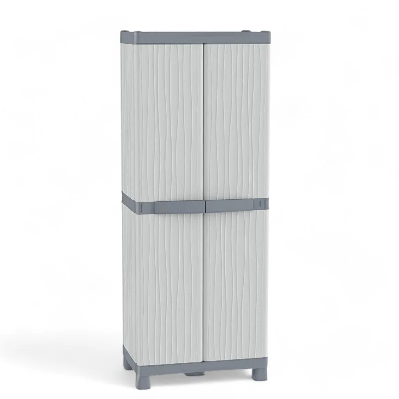 Armario alto de material termoplástico resistente a la lluvia con sistema de cierre patentado y estantes ajustables