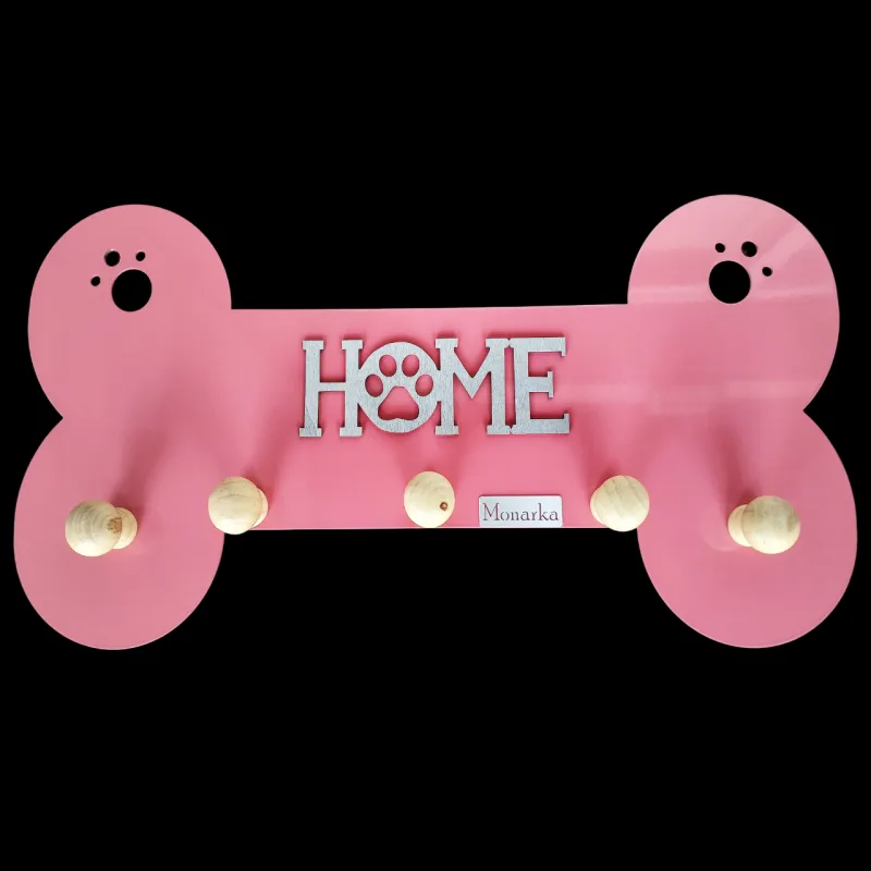 Monarka perchero pared de perros y gatos hueso xxl salmón