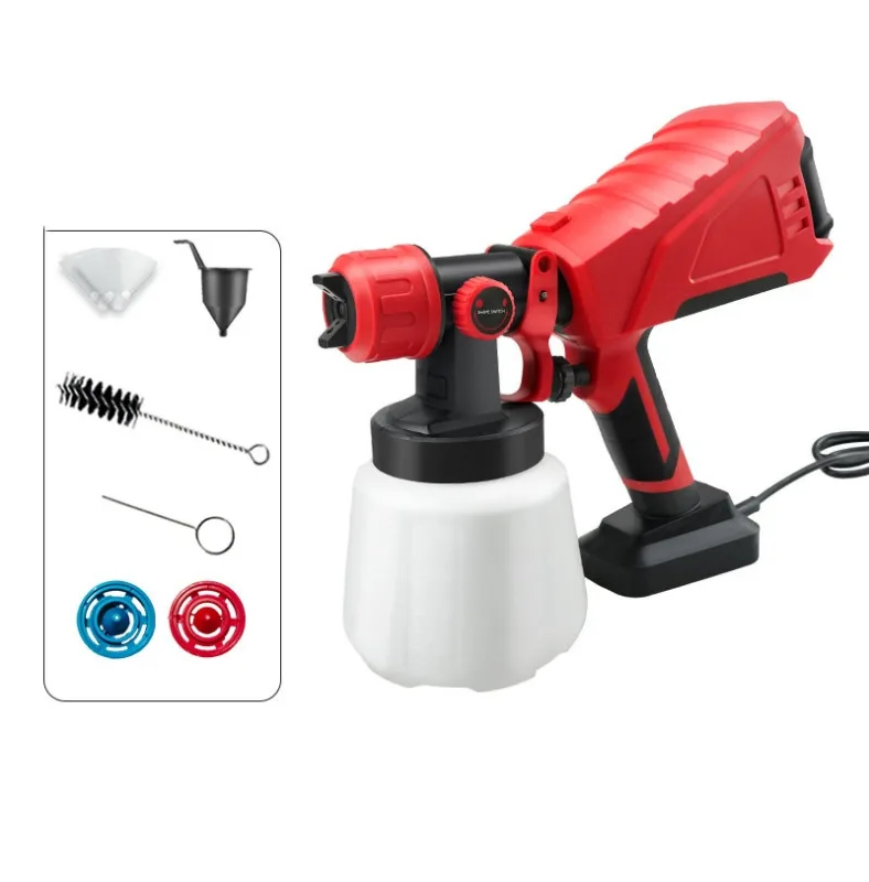 Pistola pulverizadora de pintura eléctrica de látex, pistola pulverizadora de pintura enchufable roja y negra (regulaciones europeas)
