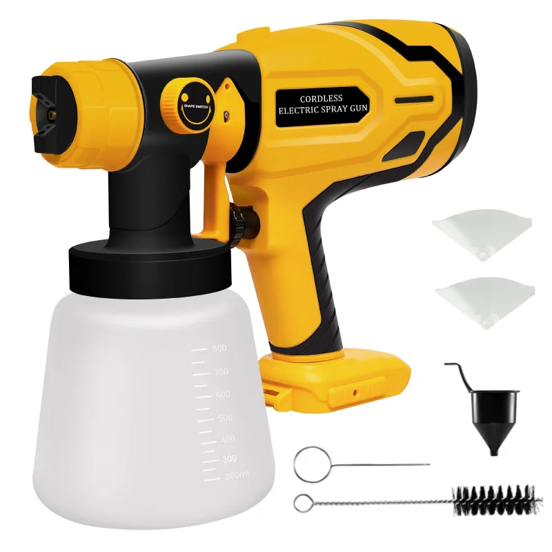Pulverizador de pintura inalámbrico , pulverizador de pintura, pulverizador de pintura eléctrico hvlp sin aire con 4 accesorios)