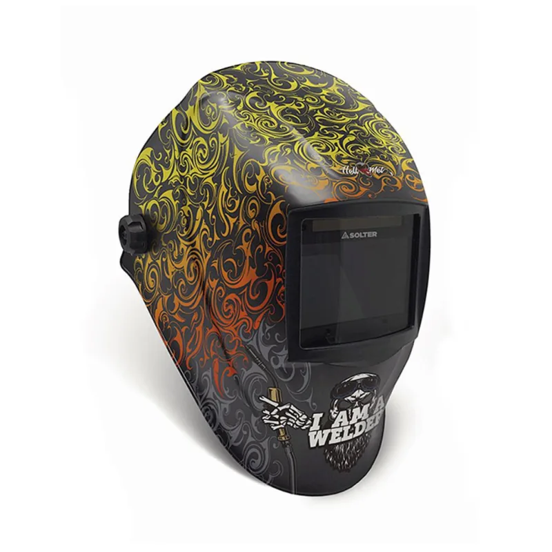Solter - pantalla soldadura hellmet welder, ce 1/1/1/1 con tecnología true color, area visión 100x60mm, 4 sensores, pila solar reemplazable