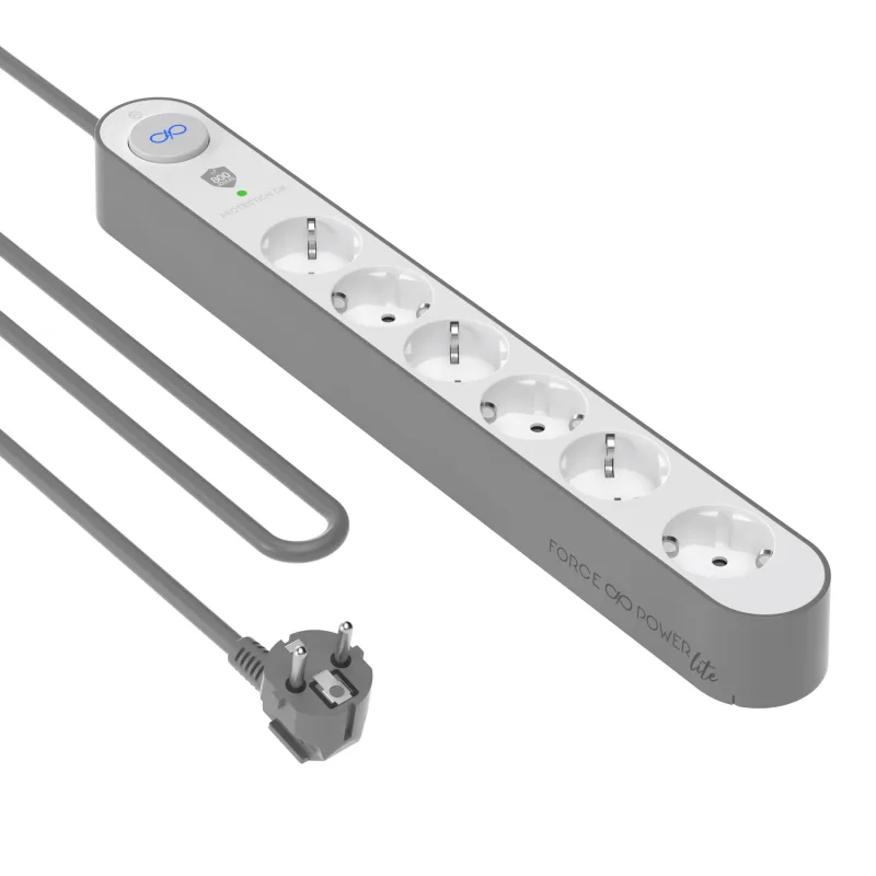 Base múltiple 6 tomas c/interruptor 1.5 mt + protec. 800j force power