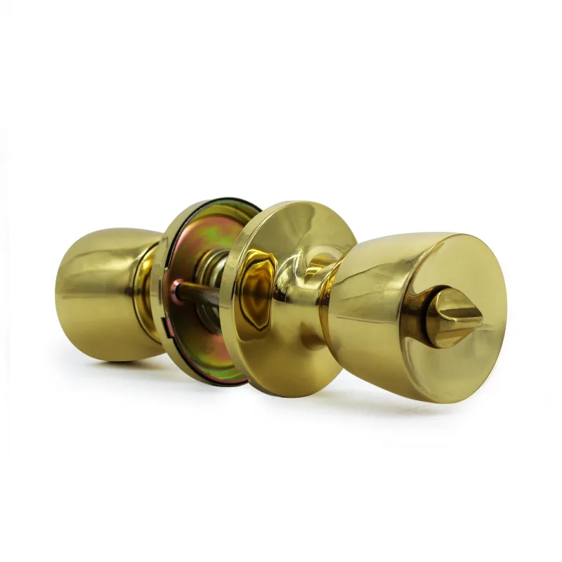 Pomo de puerta para puertas de baño con condena forma de tulipa latón pulido